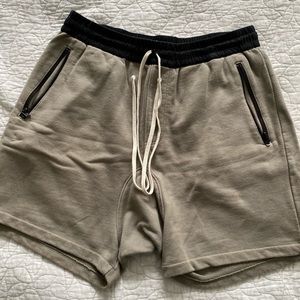 Large Fear of God Essentials dark beige shorts